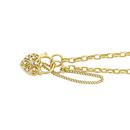 9ct-Gold-19cm-Solid-Oval-Belcher-Diamond-Flower-Padlock-Bracelet Sale