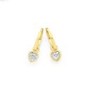 9ct-Two-Tone-Gold-Diamond-Heart-Drop-Huggie-Earrings Sale