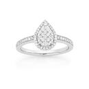 9ct-White-Gold-Diamond-Pear-Shape-Ring Sale
