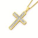 9ct-Gold-Diamond-Cross-Pendant Sale