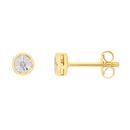 9ct-Two-Tone-Gold-Diamond-Bezel-Set-Stud-Earrings Sale