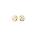 9ct-Gold-Diamond-Cluster-Stud-Earrings Sale