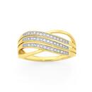 9ct-Gold-Diamond-Three-Row-Crossover-Ring Sale