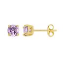 9ct-Gold-4mm-Amethyst-Round-Brilliant-Cut-Stud-Earrings Sale