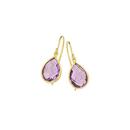 9ct-Gold-Amethyst-Bezel-Hook-Earrings Sale