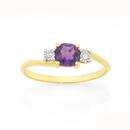 9ct-Gold-Amethyst-Miracle-Set-Diamond-Ring Sale