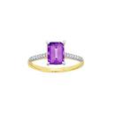 9ct-Gold-Amethyst-Diamond-Ring Sale