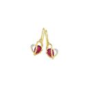 9ct-Gold-Created-Ruby-Diamond-Hook-Earring Sale