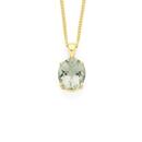 9ct-Gold-Green-Amethyst-Oval-Pendant Sale