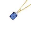 9ct-Gold-Created-Ceylon-Sapphire-Diamond-Enhancer-Pendant Sale