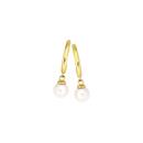 9ct-Gold-Cultured-Freshwater-Pearl-Half-Hoop-Stud-Earrings Sale