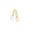 9ct-Gold-Cultured-Freshwater-Pearl-Tear-Drop-Hook-Earrings Sale