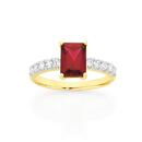 9ct-Gold-Created-Ruby-Cubic-Zirconia-Ring Sale