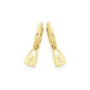 9ct-Gold-9mm-Lock-Drop-Huggie-Earrings Sale