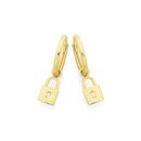 9ct-Gold-9mm-Lock-Drop-Huggie-Earrings Sale