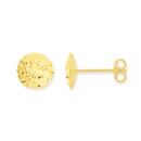 9ct-Gold-8mm-Diamond-cut-Button-Stud-Earrings Sale