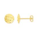 9ct-Gold-8mm-Diamond-Cut-Button-Stud-Earrings Sale