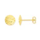 9ct-Gold-8mm-Diamond-cut-Button-Stud-Earrings Sale