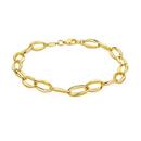 9ct-Gold-on-Silver-19cm-Concave-Oval-Link-Bracelet Sale