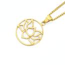9ct-Gold-Lotus-Flower-Circle-Pendant Sale