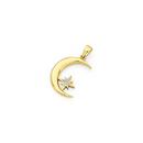 9ct-Gold-Two-Tone-Crescent-Moon-Pendant Sale