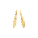 9ct-Gold-Dangle-Feather-Huggie-Earrings Sale