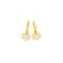 9ct-Gold-Lotus-Flower-Drop-Huggie-Earrings Sale