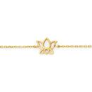 9ct-Gold-19cm-Lotus-Flower-Solid-Trace-Bracelet Sale