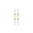 9ct-Gold-Two-Tone-Diamond-Cut-Polish-Flat-Paperclip-Drop-Stud Sale