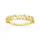 9ct-Gold-Two-Tone-Moon-Stars-Dress-Ring-Size-O Sale