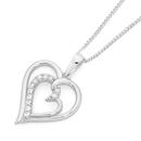 Sterling-Silver-Cubic-Zirconia-Angled-Heart-In-Open-Heart-Pendant Sale