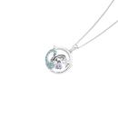 Silver-Blue-Lavender-CZ-Mermaid-Round-Pendant Sale