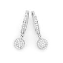 Silver-Round-Pave-CZ-Drop-On-CZ-Hoop-Earrings Sale