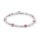 Silver-Pink-Crystal-Heart-Infinity-Link-Bracelet Sale