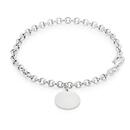 Sterling-Silver-19cm-Belcher-With-Round-Engravable-Disc-Bracelet Sale