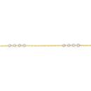 9ct-Gold-Two-Tone-27cm-Beaded-Anklet Sale
