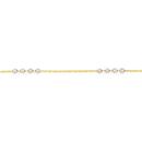 9ct-Gold-Two-Tone-27cm-Beaded-Anklet Sale