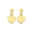 9ct-Gold-Dome-With-Heart-Drops-Stud-Earrings Sale