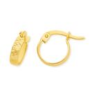 9ct-Gold-8mm-Diamond-cut-Hoop-Earrings Sale