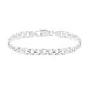 Silver-21cm-Solid-Bevelled-Oval-Curb-Bracelet Sale