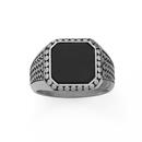 Steel-Black-Enamel-Square-Oxidised-Signet-Ring Sale