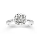 9ct-White-Gold-Diamond-Cushion-Cluster-Ring Sale