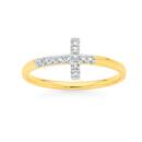 Exquisites-9ct-Gold-Diamond-Cross-Ring Sale