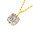 9ct-Gold-Diamond-Cushion-Pendant Sale