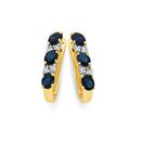 9ct-Gold-Natural-Sapphire-Diamond-Hoop-Earrings Sale