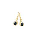 9ct-Gold-Black-Sapphire-Diamond-Hook-Earrings Sale