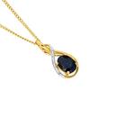 9ct-Gold-Black-Sapphire-Diamond-Pendant Sale