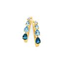 9ct-Gold-London-Sky-Blue-Topaz-Lever-Back-Hoop-Earrings Sale