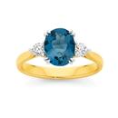 9ct-Gold-London-Blue-Topaz-25ct-Diamond-Ring Sale