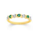 9ct-Gold-Natural-Emerald-Diamond-Anniversary-Band Sale